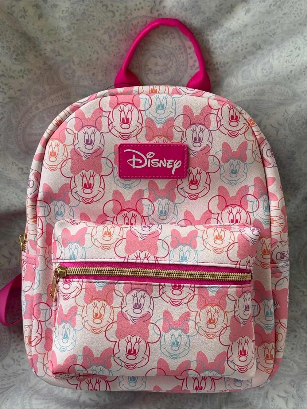 Disney Minnie Mouse Faces Mini Faux Leather Backpack